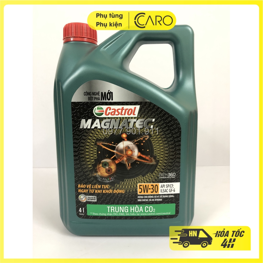 Dầu động cơ Castrol Magnatec 5W30 công nghệ đột phá mới 2023 - Tổng hợp toàn phần API SP dùng cho động cơ xăng 4T Diesel và xe Hybrid