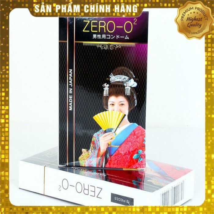 Bao cao su siêu mỏng siêu trơn hộp 12c Zero O2 - Nhật Bản - Chính hãng - Che tên sản phẩm