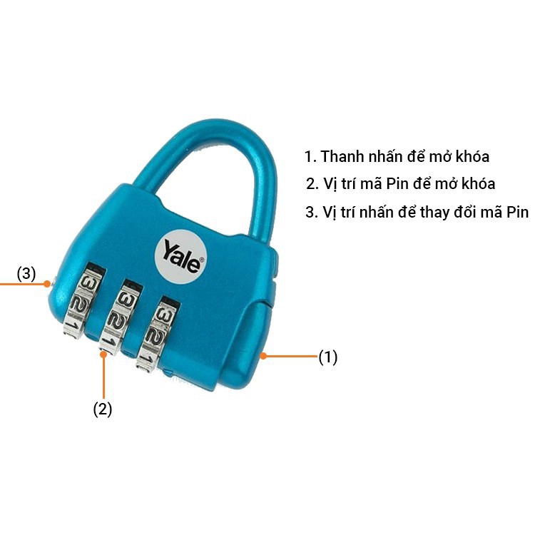 Khóa du lịch novelty 3 số màu xanh yale y-novelty-2b