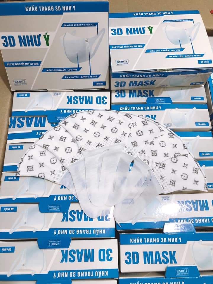 2 hộp khẩu trang 3D LV ( 100 chiếc)