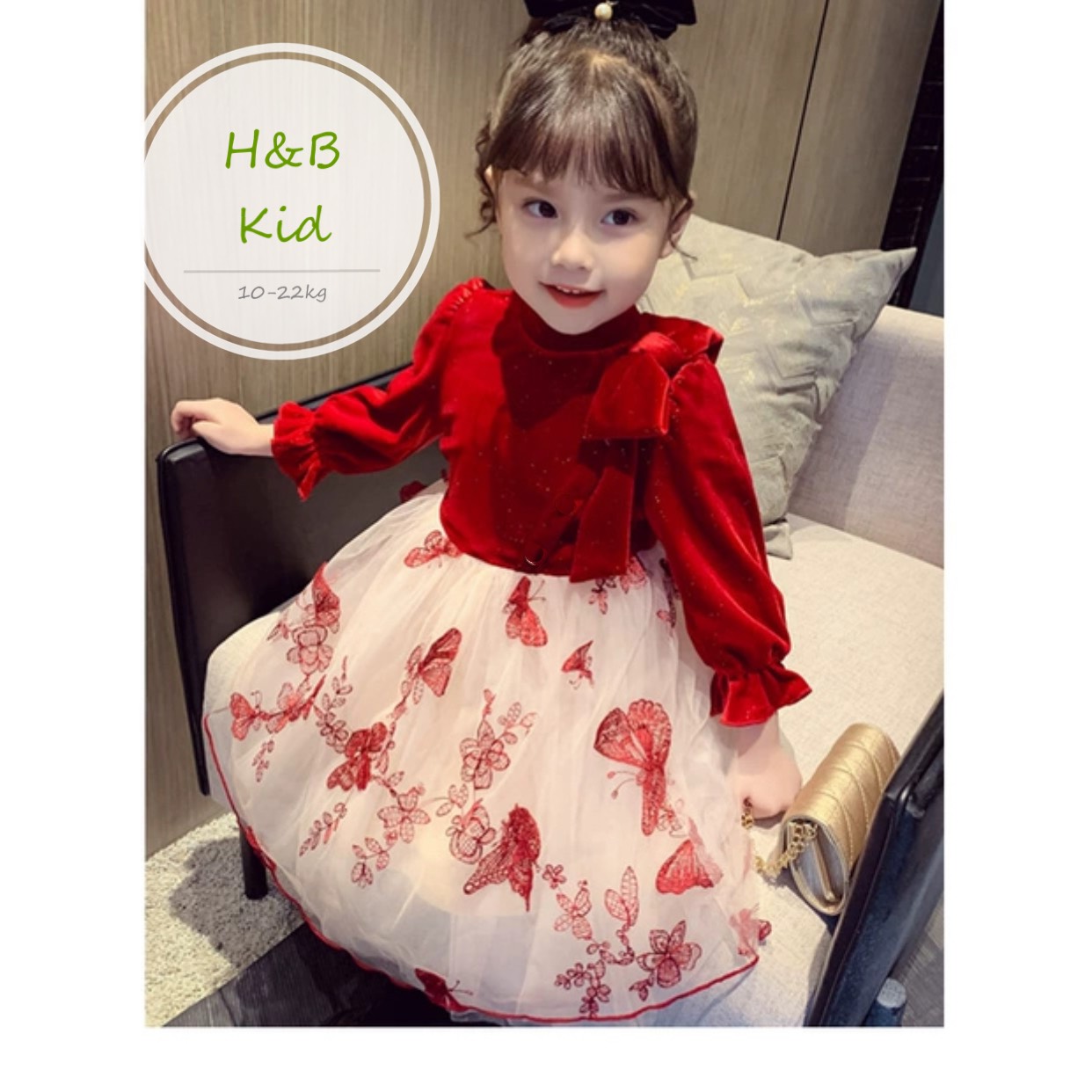 [HCM]Váy đầm xòe bé gái tay dài hàng QC cao cấp siêu xinh