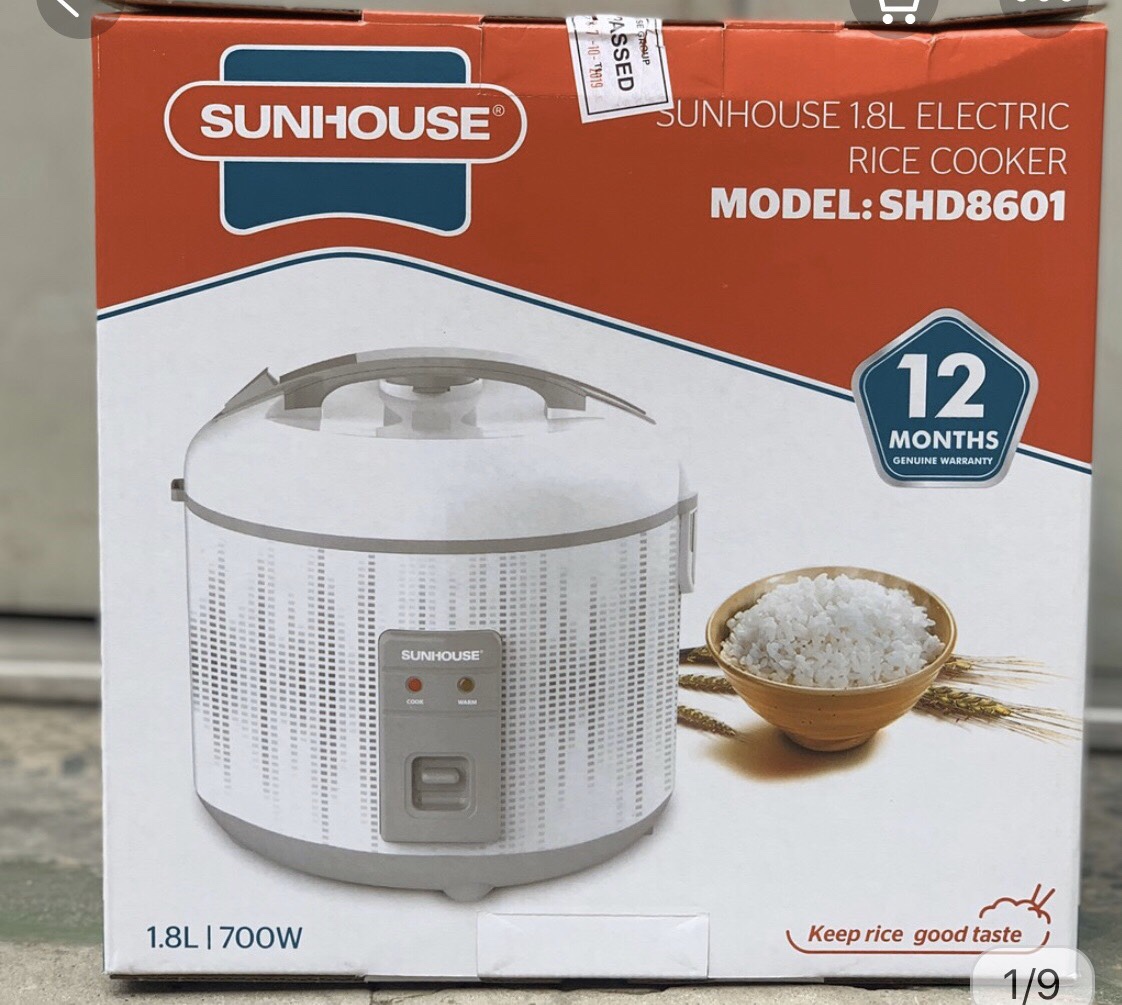 Nồi cơm điện 1.8l sunhouse shd8601