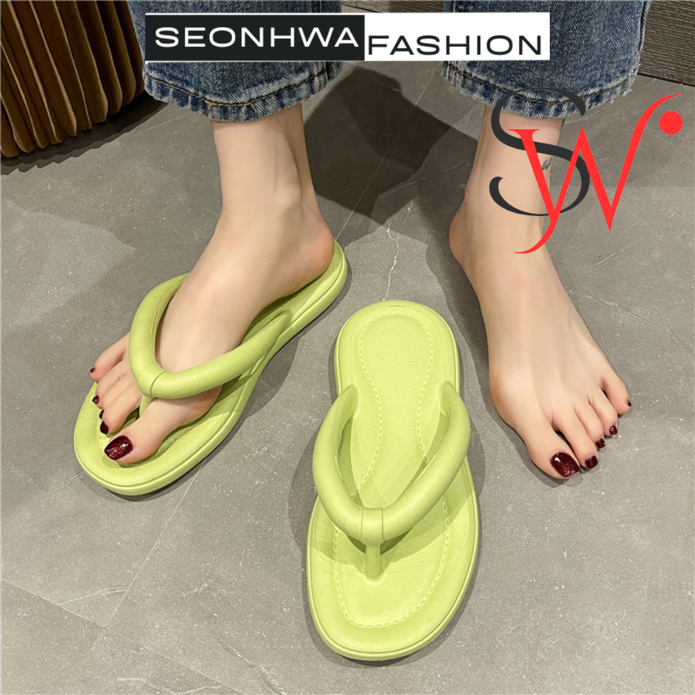 Dép xỏ ngón nữ đế xuồng SEONHWA cao 2cm Dép lê nữ nhiều màu thời trang đi biển GE202 - 3