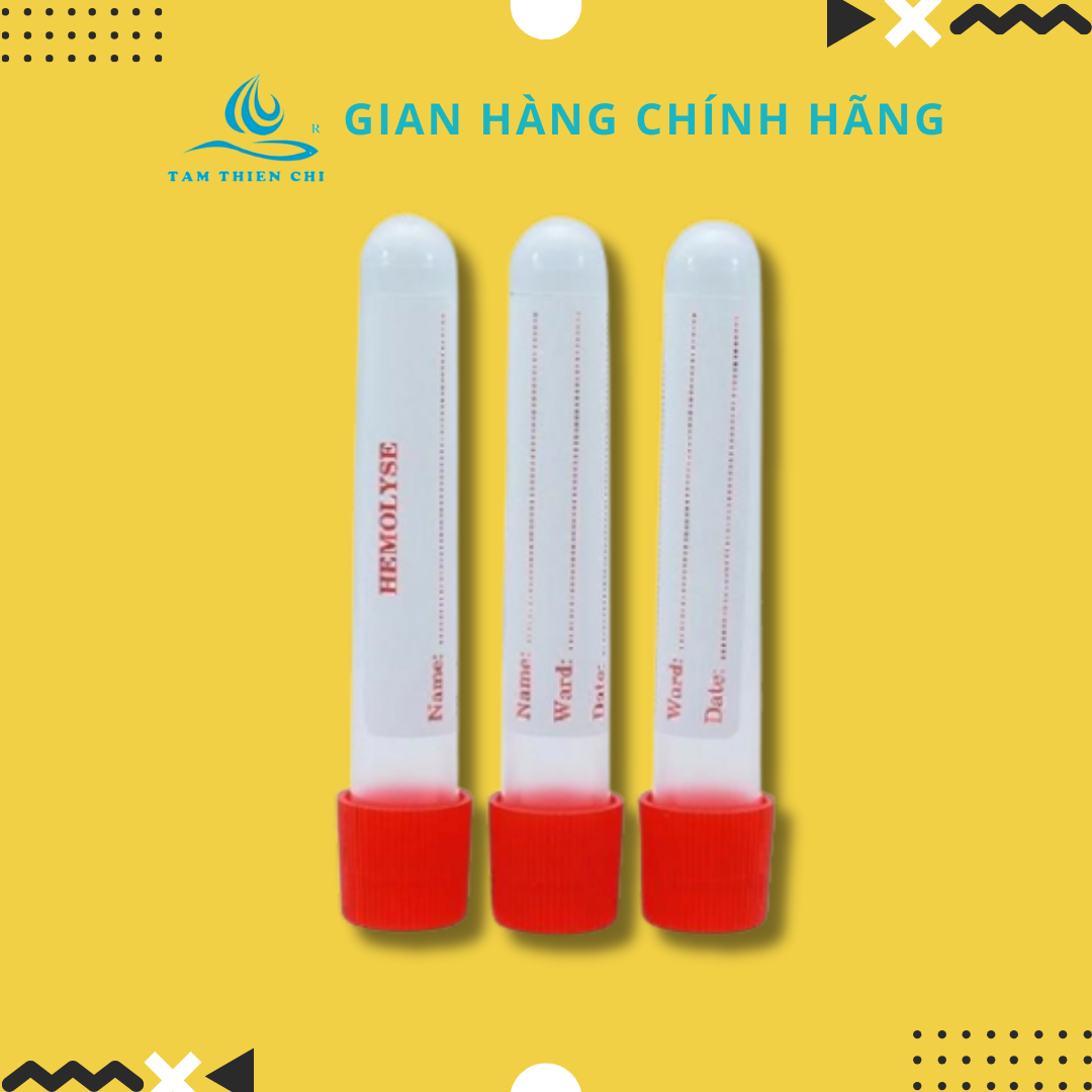 Ống nghiệm nhựa PP 5ml nắp đỏ có nhãn Tâm Thiện Chí