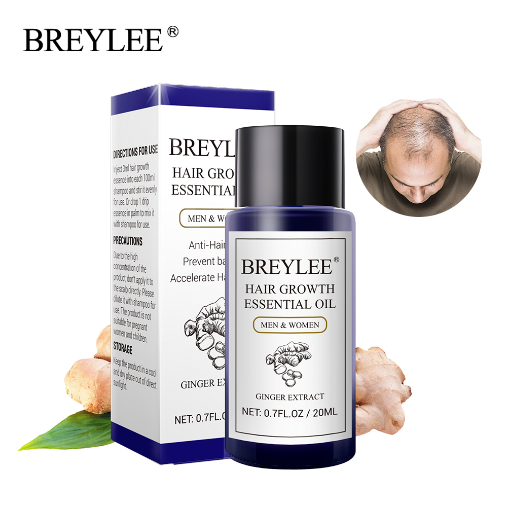 BREYLEE tinh dầu dưỡng tóc ủ tóc phục hồi hư tổn Serum mọc tóc dau duong tóc 20ml Hair Growth Essential Oil Hair Serum Hair Treatment Ginger Extract Hair Care 20ml