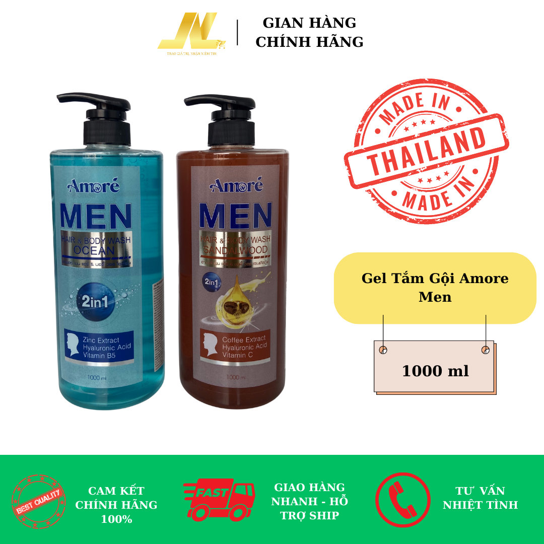 Gel Tắm Gội Nam Amore 1000ml