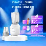 Máy Xay Sinh Tố Philips HR2041/10 450W Lưỡi Dao Xay Sắc Bén Có Thể Nghiền Đá-Xay Nhuyễn Mịn, Không Vón Cục Trong 45 Giây*-Hàng Phân Phối Chính Hãng