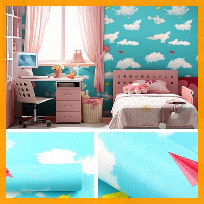 10M giấy dán tường sẵn keo mây trời rộng 45cm