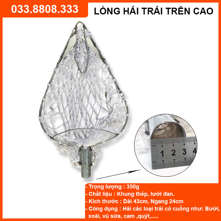 [Ảnh thật] Lồng Hái Trái Trên Cao - 2 dao cắt, kết cấu chắc chắn