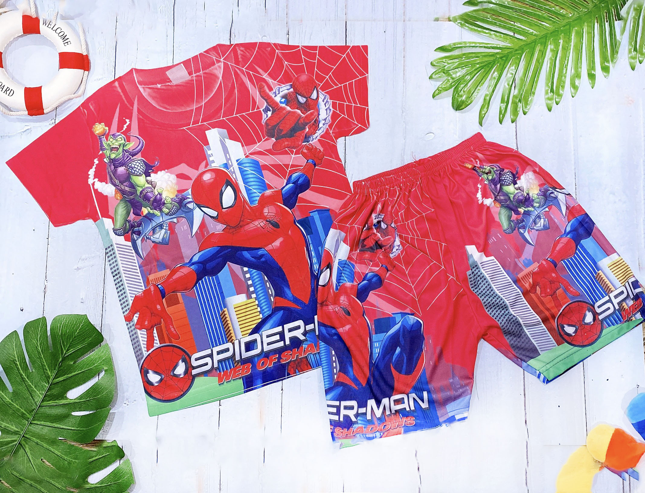 [HCM]ĐỒ BỘ BÉ TRAI TAY NGẮN HÌNH SIÊU ANH HÙNG VẢI THUN IN 3D PHONG CÁCH TỪ 14-30KG (NHIỀU MÀU)