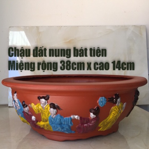 Chậu đất nung bonsai Bát tiên ( size 2)