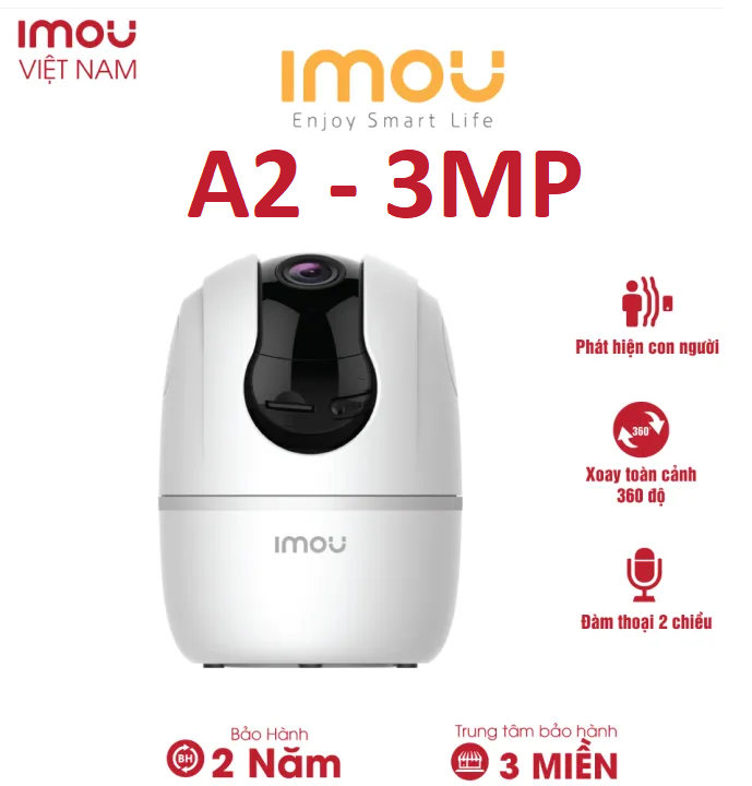 (TẶNG KÈM ĐẾ CAMERA) Camera Imou trong nhà IPC-A32EP - 3MP l độ phân giải 3.0MP I Phát hiện con người I Xoay 360 I Đàm thoại 2 chiều
