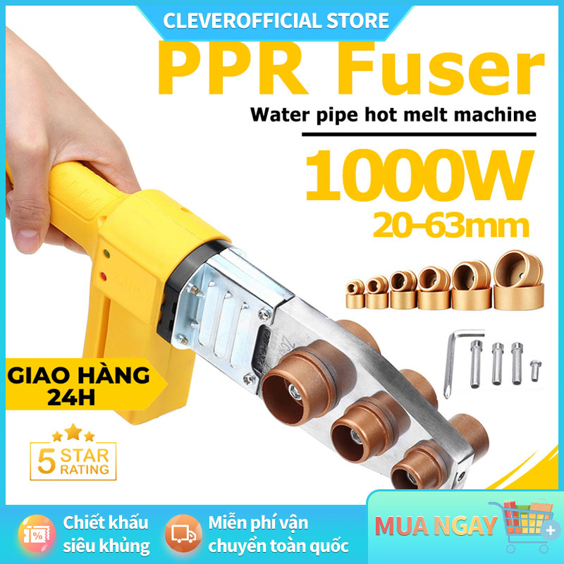⚡Miễn Phí Vận Chuyển⚡ Máy hàn nhiệt ống nước ppr 20-63, công suất 1000w làm nóng cực nhanh 6 đầu - máy hàn nhiệt ống nước
