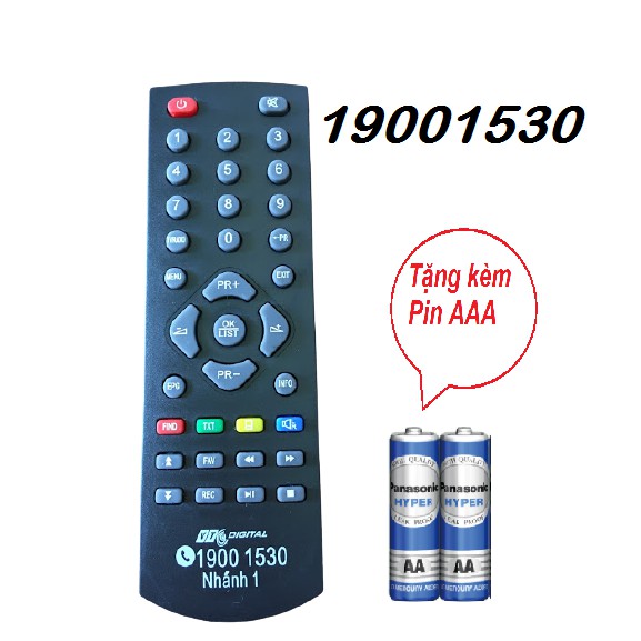 Điều khiển vtc 1900 1530 - tặng kèm pin - remote đầu truyền hình kỹ thuật số vtc 19001530