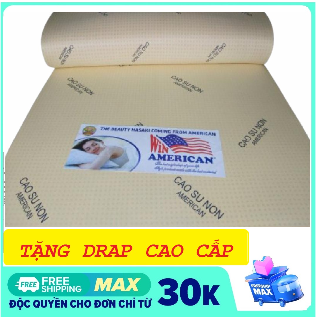 Nệm size 1,6m x 2m x 5cm cao su non american tặng 1 drap bọc nệm cao cấp