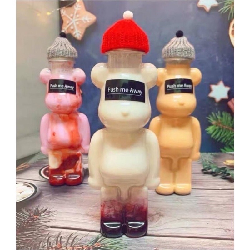 Chai nhựa pet cao cấp mẫu hình gấu bearbrick 700ml