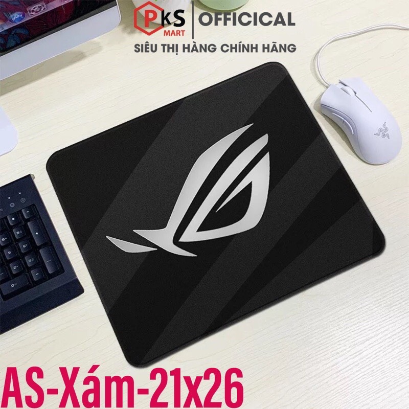 Lót Chuột, Pad Chuột Gaming Cỡ Lớn, Nhỏ ASUS-ROG 80x30x2mm 210x260x2mm Bo Viền Chắc Chắn Đế Cao Su - PKSMART