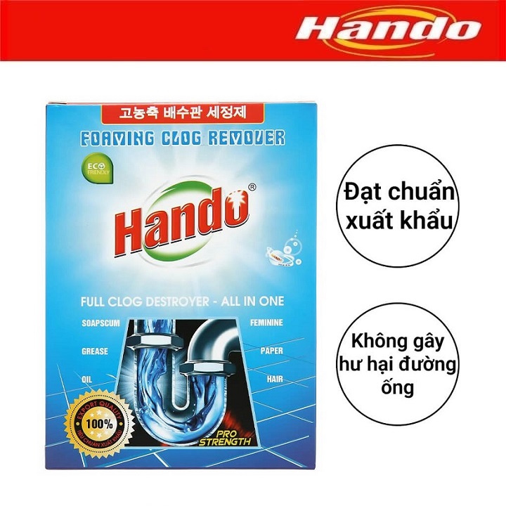 Hộp bột thông cống đường ống nước xuất khẩu Hando 100g HD07