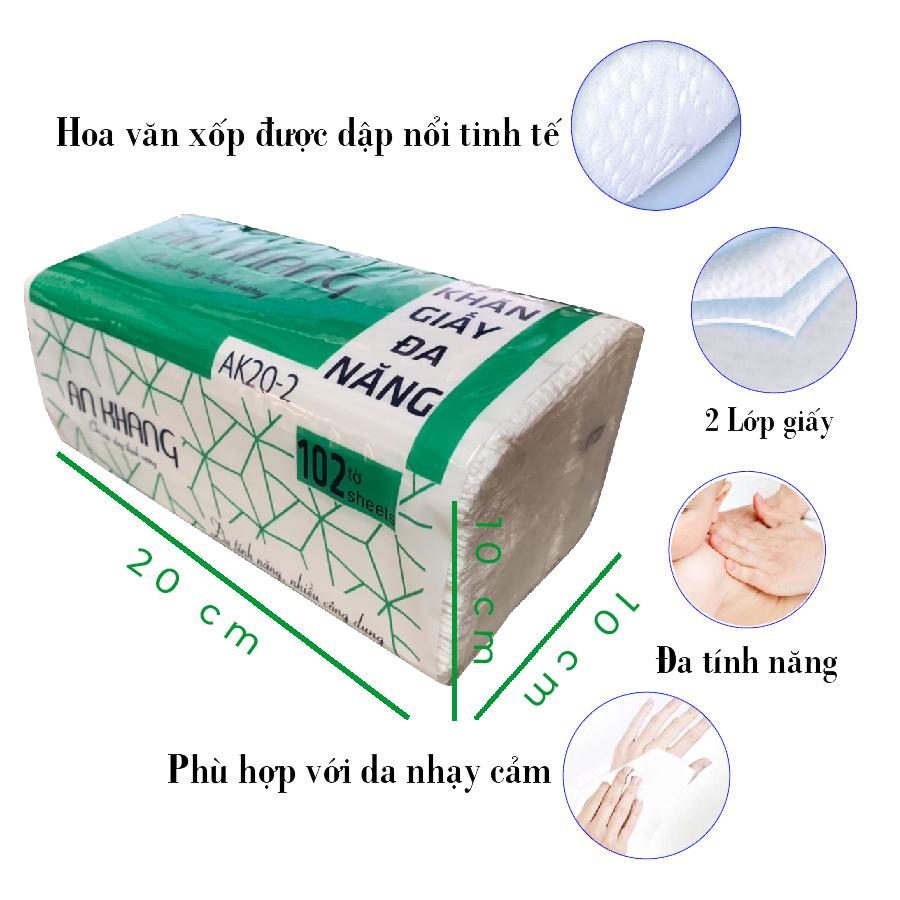5 gói Khăn giấy lau tay An Khang 2 lớp