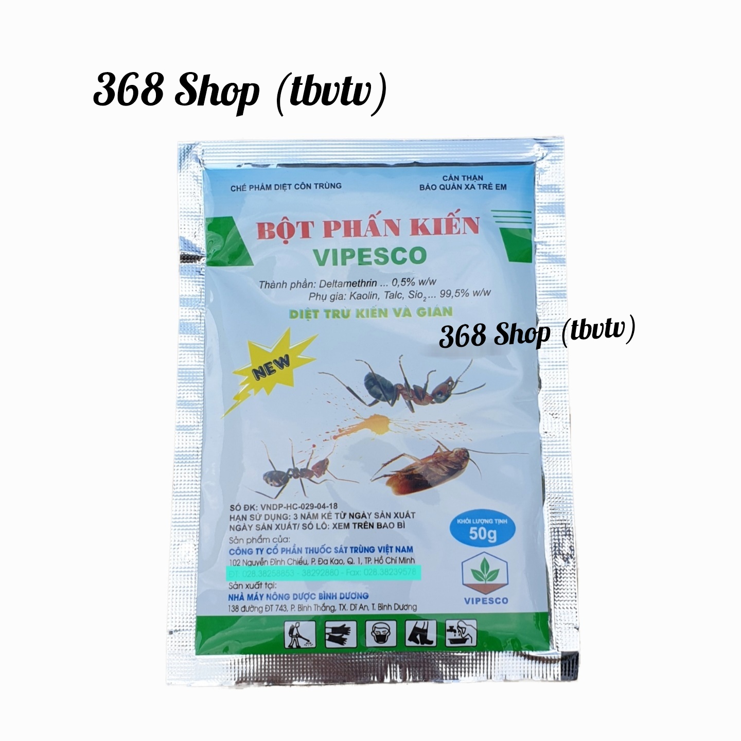 💎 Bột Phấn Kiến Vipesco (50gr)💖 Diệt Trừ Kiến Gián Hiệu Quả Gói