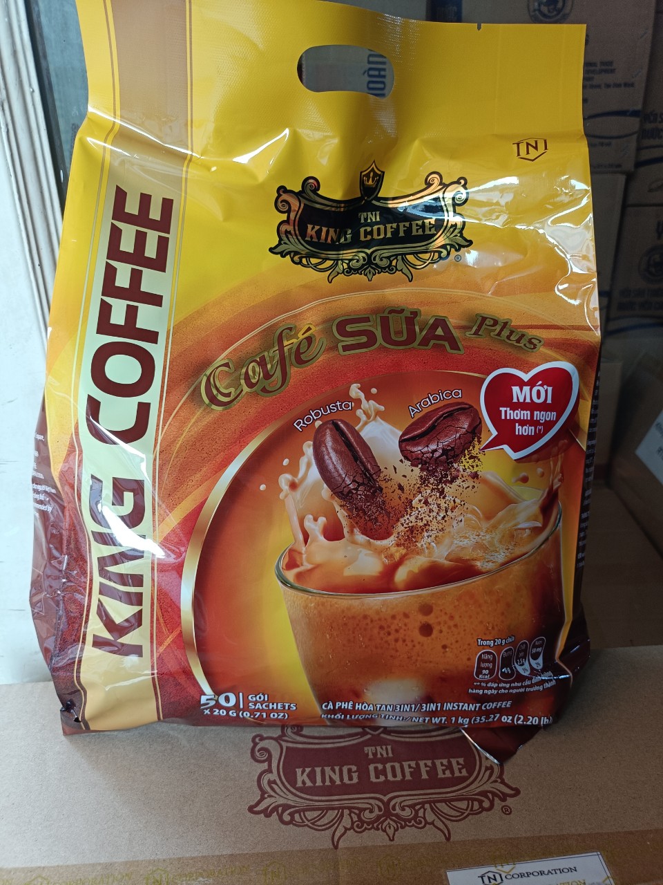 Cà phê sữa hòa tan 3in1 king coffee - túi 50 gói x 20g