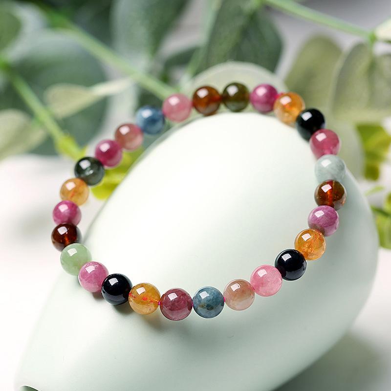 Vòng đá tourmaline đa sắc 6 ly 8 ly 10 ly 12 ly tự nhiên - Có giấy kiểm định đá quý - Hợp tất cả các cung mệnh - Mang lại an nhiên may mắn tài lộc