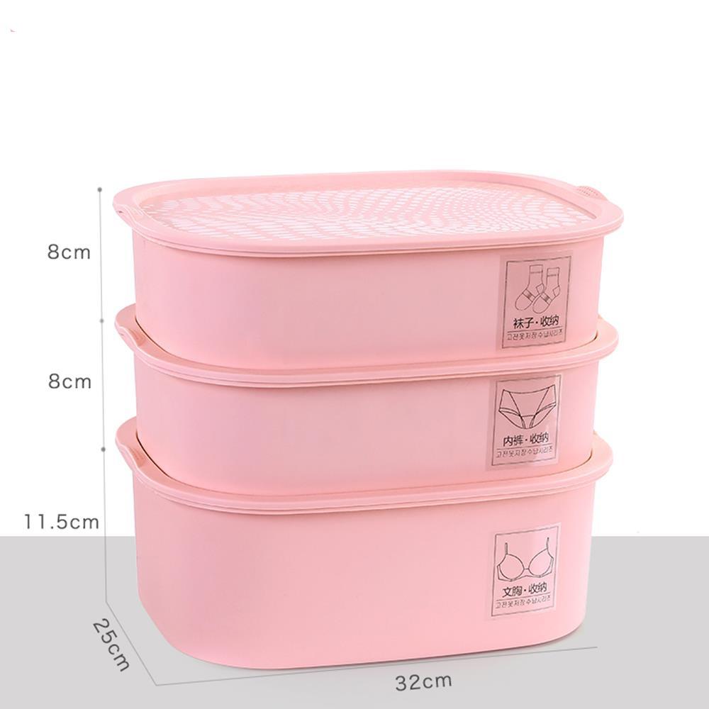 Set hộp đựng đồ lót bằng nhựa 3 tầng