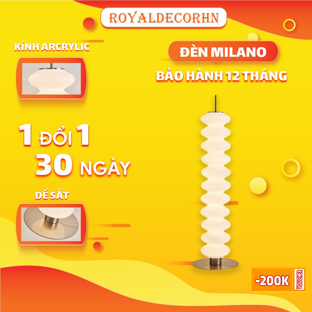 Đèn Sàn Milano Tube Lamp Đan Mạch ROYALDECORHN,Đèn cây đứng, Decor Phòng Khách, Phòng Ngủ, Quán Cafe