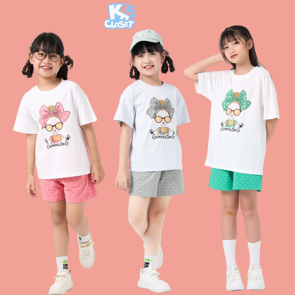 Bộ Quần Áo Cộc Tay K's Closet In Hình Cho Bé Gái (2 -9 Tuổi) E018THS/ KT44THS/ E009ONS/ KT224TWS a