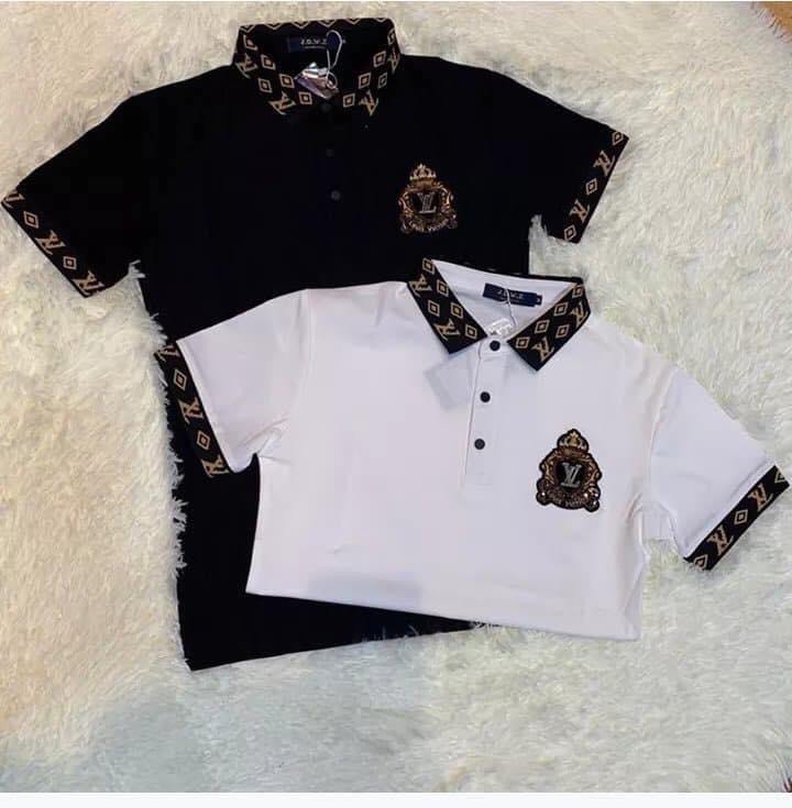 Áo thun nam có cổ Polo tay ngắn thêu Logo mềm mịn thời trang cao cấp Shop