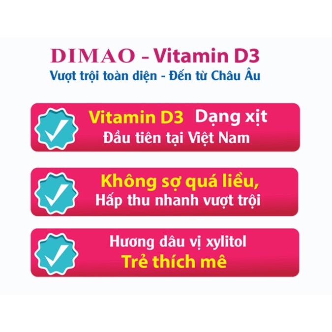 ✔️️️dimao - vitamin d3 400ui dạng xịt - tăng cường hấp thu canxi