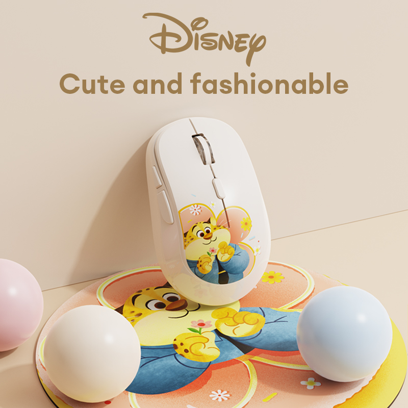 DISNEY QS-MS01 Chuột không dây 2.4G Bluetooth Chế độ kép Âm thanh ánh sáng Yên tĩnh Công thái học Trò chơi Cô gái Cảm giác thoải mái Phim hoạt hình dễ thương Thích hợp cho máy tính xách tay Không dây Chế độ kép Cảm giác thoải mái, Bàn di chuột miễn phí