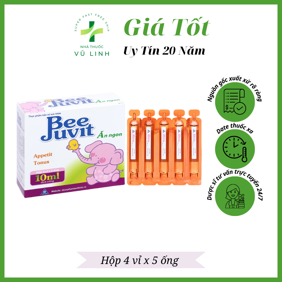 Siro BeeJuvit Ăn Ngon dành cho người biếng ăn, tiêu hóa kém, suy nhược, gầy yếu mệt mỏi Bee Juvit