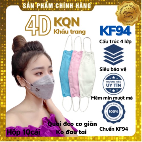 Combo 1 thùng 30 túi khẩu trang kf94 4d mask công nghệ hàn quốc,thiết kế thời trang , kháng khuẩn famaco kqn