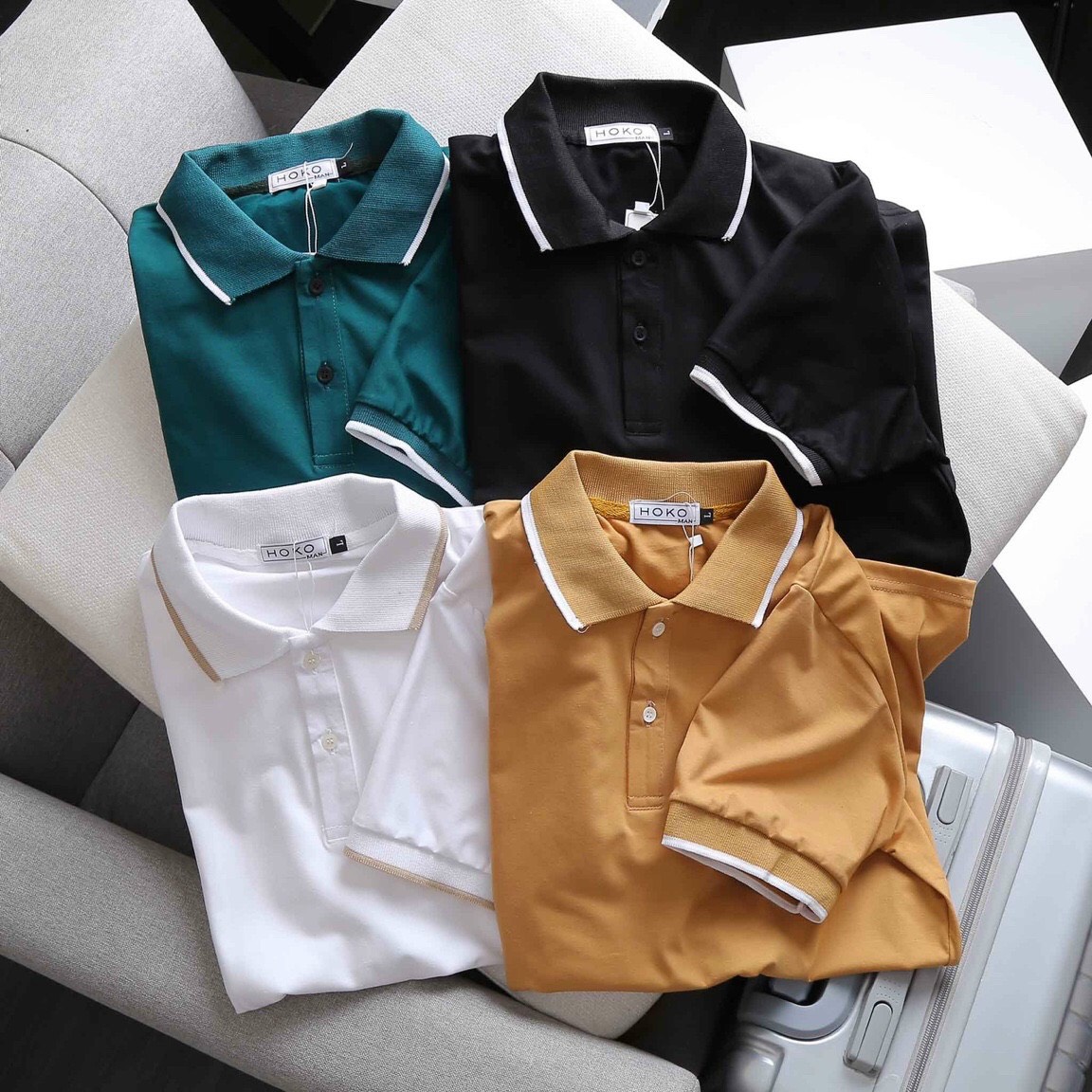 (Có video) Áo thun nam ngắn tay cổ polo trơn đủ màu vải dày dặn co giãn bốn chiều thoải mái form regular