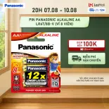 Vỉ 8 viên Pin Panasonic Alkaline AA LR6T/8B-V – Hàng Chính Hãng