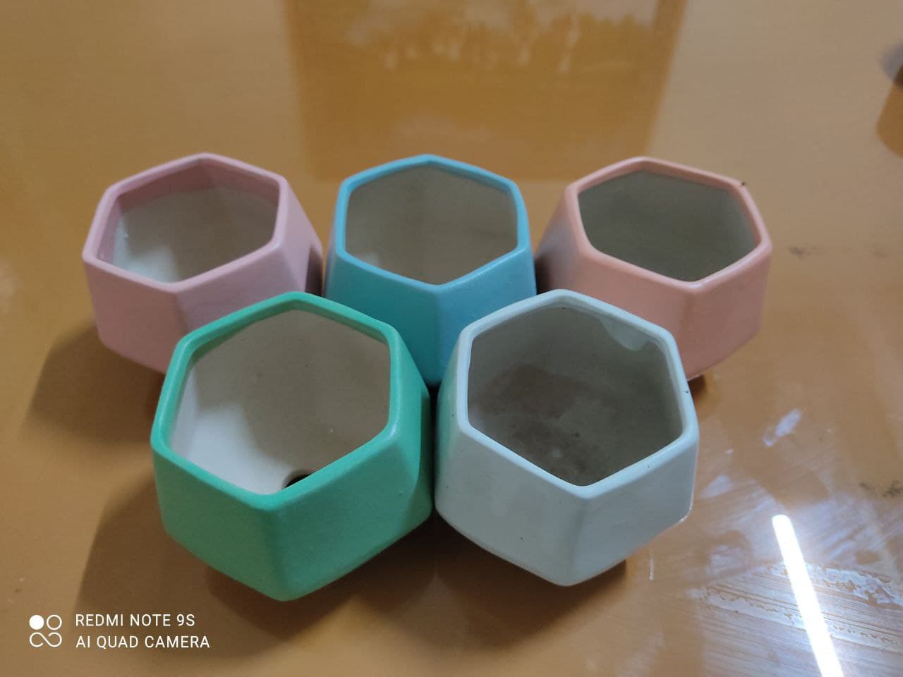 Chậu sứ kim cương mini trồng cây cảnh, sen đá, xương rồng