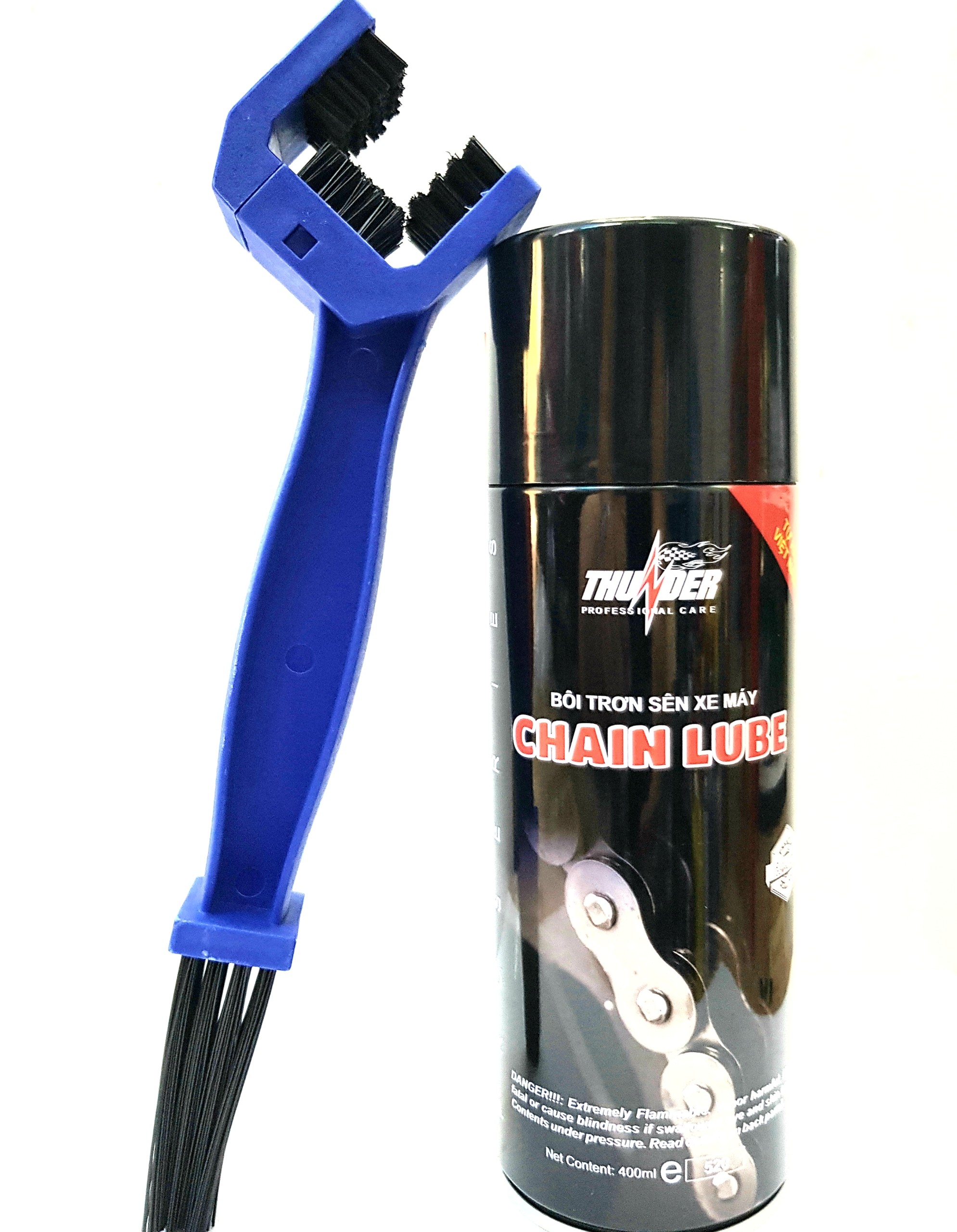 Bộ bảo dưỡng sên bôi trơn Thunder Chain Lube 400ml và bàn chải