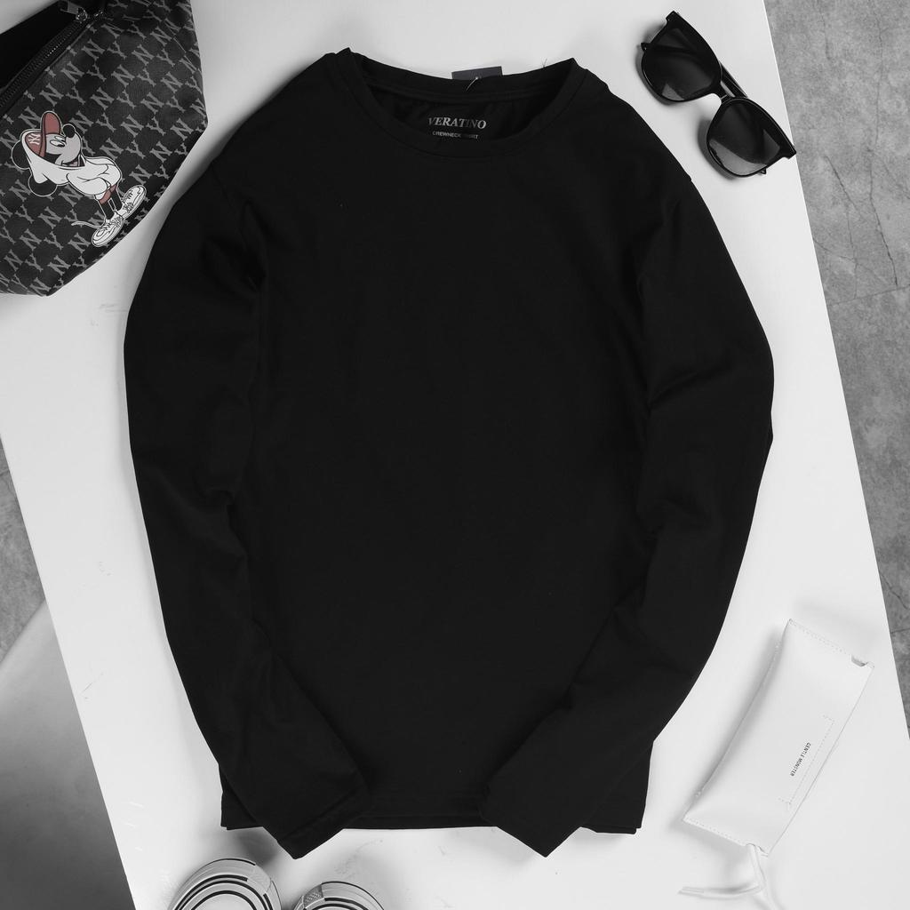 Áo thun tay dài nam giữ nhiệt cao cấp Veratino vải thun cotton co giãn 4 chiều mặc thoải mái lót bên trong ấm áp
