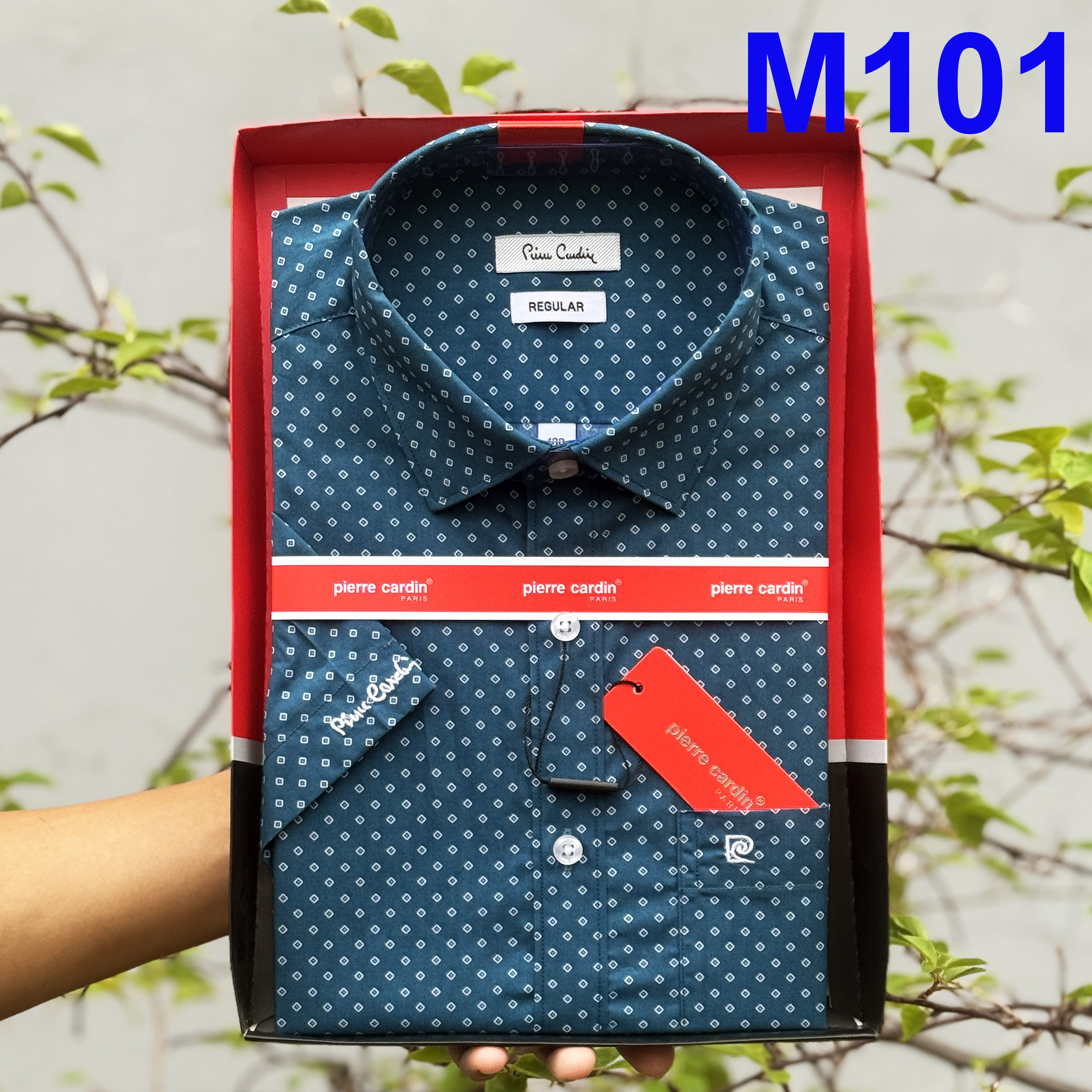 Áo Sơ Mi Nam, Sơ Mi Ngắn Tay Chấm Bi, Sơ Mi Nam Pierre Cardin Chính Hãng Hàng Xuất Dư Xịn Mẫu Hàn Quốc