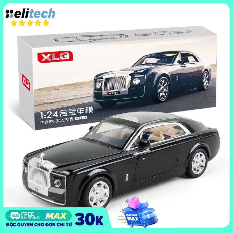 Xe mô hình tĩnh siêu xe Rolls Royce Sweptail tỉ lệ 1/24 XLG màu xanh/đen