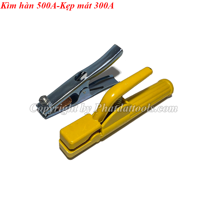 Combo kìm hàn que 500a và kẹp mát 300a cao cấp.