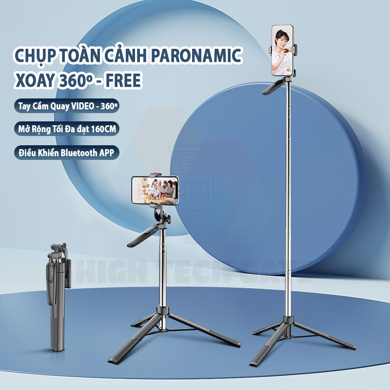 Gậy Chụp Hình Selfie Có Tay Quay Video Chống Rung HTG A36, Livestream, Tiktok, Chụp Toàn Cảnh 360, Điều Khiển APP NEW, hàng chính hãng