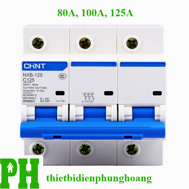Aptomat - mcb chint 3 pha loại nxb-125 10ka