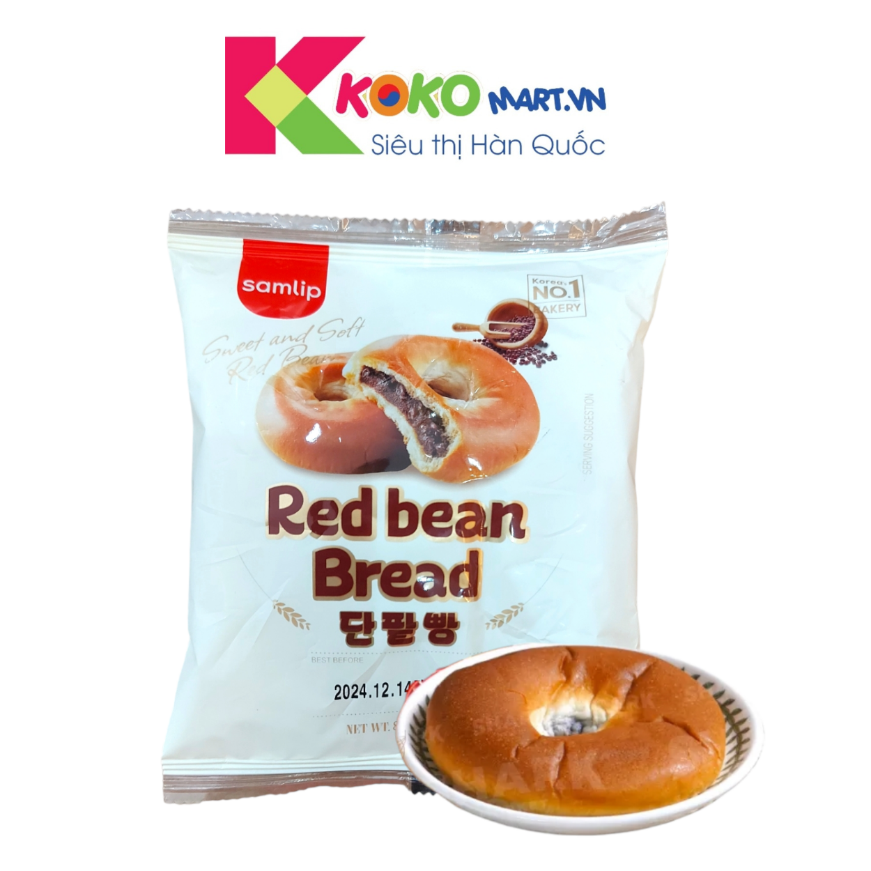 Bánh đậu đỏ Samlip Hàn Quốc 75g