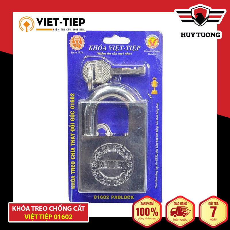 Ổ khoá việt tiệp chống cắt loại lớn 96 x 60 ống phi 12mm  ( 01602 ) - Huy tưởng