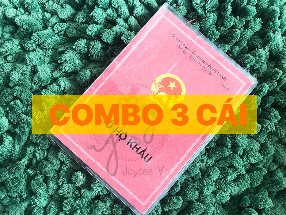 SET 3 Bọc bìa sổ HỘ KHẨU, TẠM TRÚ bằng nhựa PVC dẻo trong. Mã 3B155