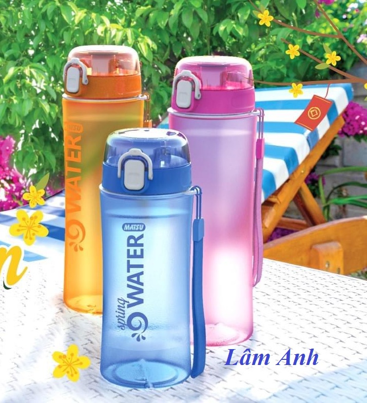 [HCM]Bình Nước Cao Cấp 500ml Nắp Bật Spring