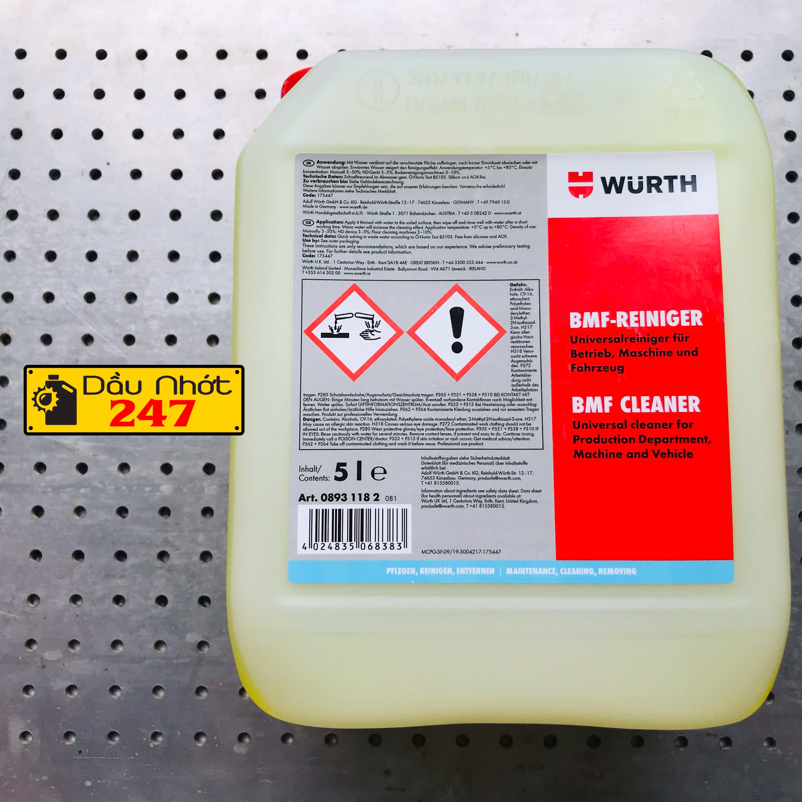 Dung dịch tẩy rửa đa năng Wurth Bmf Cleaner 5L