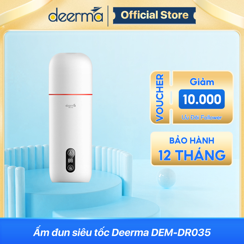 Bình đun siêu tốc kèm giữ nhiệt Deerma DR035S cầm tay với 3 lớp cách nhiệt thông minh - Bảo hành 12 tháng